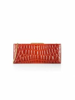 Hot Sale 💯 Saint Laurent Croc-Embossed Leather Clutch 🔔