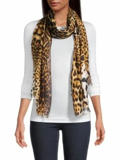 Cheap 👏 Saint Laurent Leopard-Print Silk Scarf 🌟