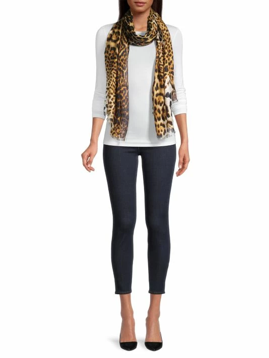 Cheap 👏 Saint Laurent Leopard-Print Silk Scarf 🌟 - Image 2
