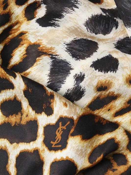 Cheap 👏 Saint Laurent Leopard-Print Silk Scarf 🌟 - Image 4