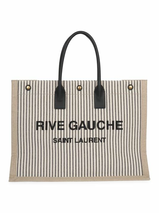 Top 10 ๐ Saint Laurent Rive Gauche Stripe Canvas Tote ๐