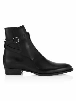 Cheap 🛒 Saint Laurent Wyatt Leather Ankle 🥾 Boots For Men 🛒