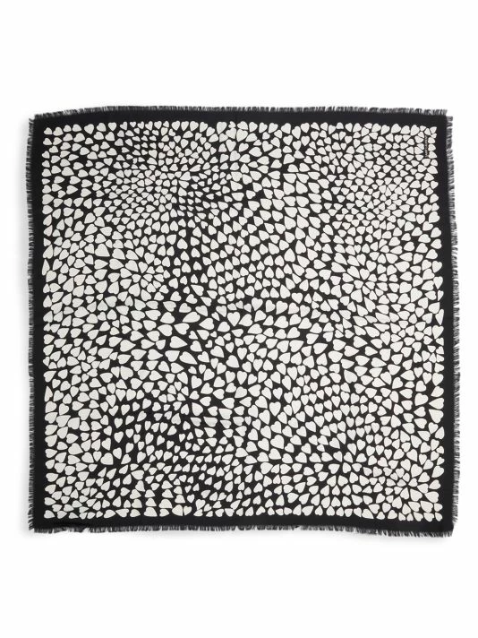 Buy ๐ Saint Laurent Heart-Print Silk Square Scarf โญ