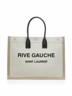 Top 10 🔥 Saint Laurent Rive Gauche Linen & Leather Tote 😍