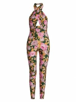 Outlet ๐ Saint Laurent Rose Bouquet Halter Jumpsuit ๐