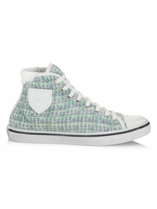 Flash Sale 🥰 Saint Laurent Malibu Tweed High-Top 👟 Sneakers 👍