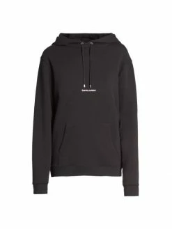 Discount 😀 Saint Laurent Drawstring Logo Hoodie 🤩