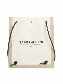 New ⭐ Saint Laurent Logo Linen Flat Bag For Men ✨
