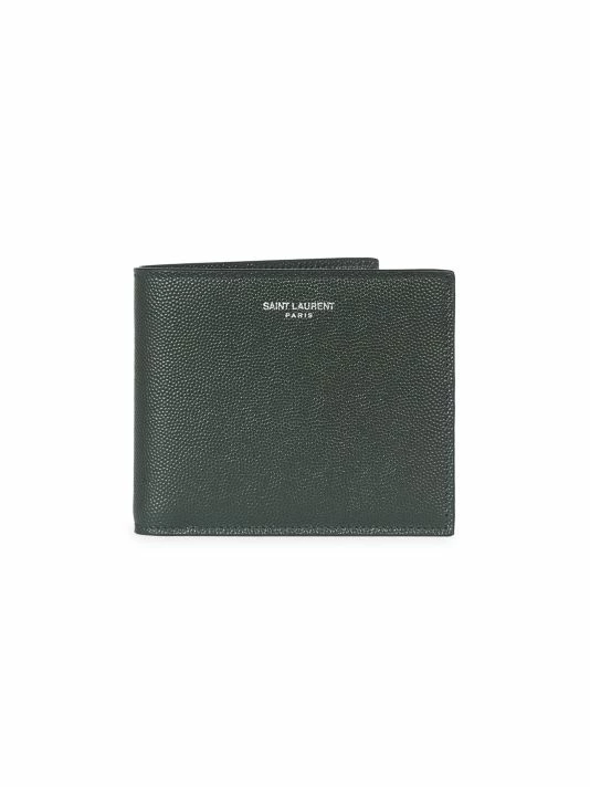 Outlet 👍 Saint Laurent Leather Bifold Wallet For Men 😉