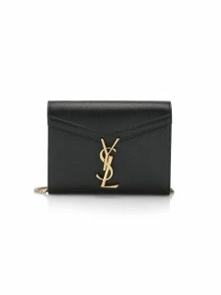 New 🎁 Saint Laurent Cassandra Leather Wallet-On-Chain 😀