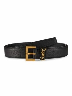 Cheap 👏 Saint Laurent Grained Leather Logo Belt For Men 🤩