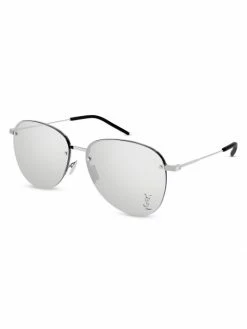 Best deal 🧨 Saint Laurent Mirrored Metal 61MM Navigator 👓 Sunglasses For Men ✔️