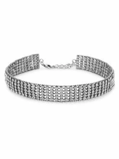 Best Sale โญ Saint Laurent Rhinestone Knitted Choker Oro ๐