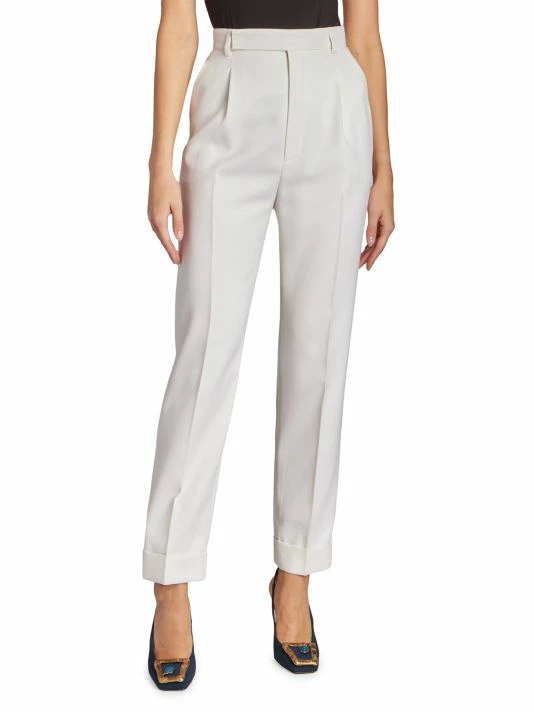 Hot Sale โค๏ธ Saint Laurent Wool Flat Front Trousers ๐ - Image 3
