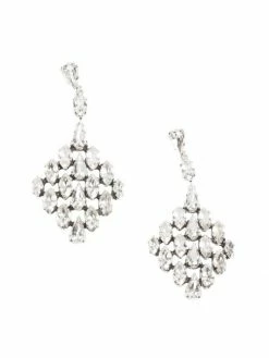 Best reviews of 🔔 Saint Laurent Silvertone & Crystal Drop Earrings 🛒