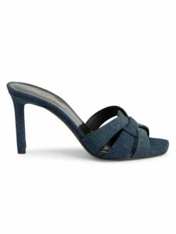 Brand new 🌟 Saint Laurent Tribute Denim Stiletto 🩴 Sandals 😀