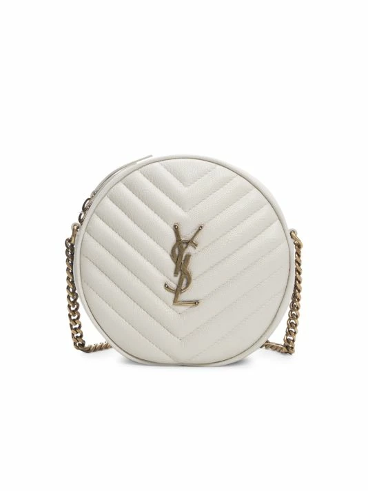 Promo ๐ Saint Laurent Jade Round Matelassé Leather Bag Crema Soft ๐ - Image 5