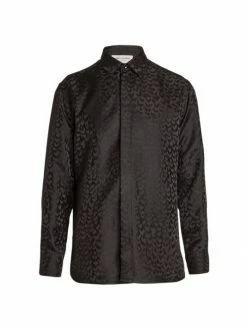 Buy 🧨 Saint Laurent Silk Long-Sleeve 👚 Shirt For Men 🥰
