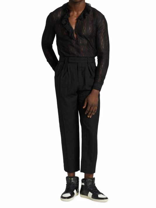 Cheap ๐งจ Saint Laurent High-Rise Wool Trousers For Men ๐ - Image 2