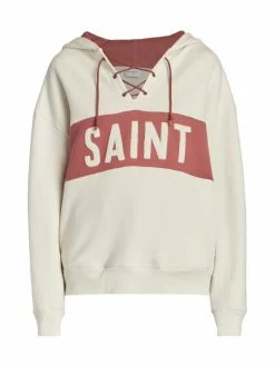 Coupon ✔️ Saint Laurent Logo Boxy Lace-Up Hoodie 🧨