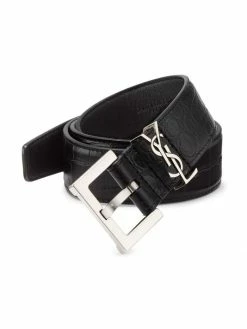 Hot Sale ❤️ Saint Laurent Croc-Embossed Leather Belt For Men 👏