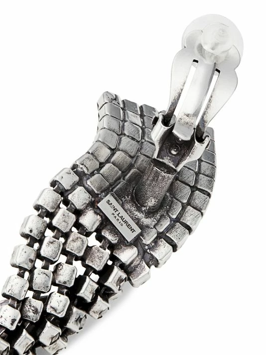 Buy 😀 Saint Laurent Silvertone Metal & Crystal Twisted Drop Earrings ✨ - Image 3