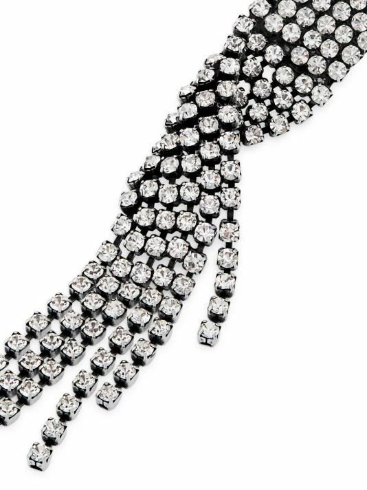 Buy 😀 Saint Laurent Silvertone Metal & Crystal Twisted Drop Earrings ✨ - Image 4