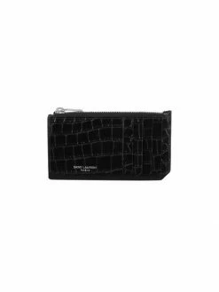 Coupon ⌛ Saint Laurent Leather Credit Card Wallet 👍