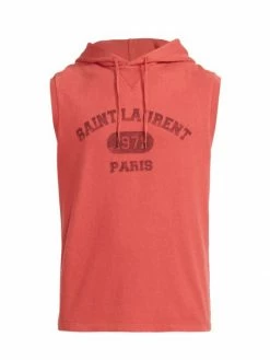 Best Sale ⌛ Saint Laurent Sans Manches Sleeveless Hoodie For Men 👏