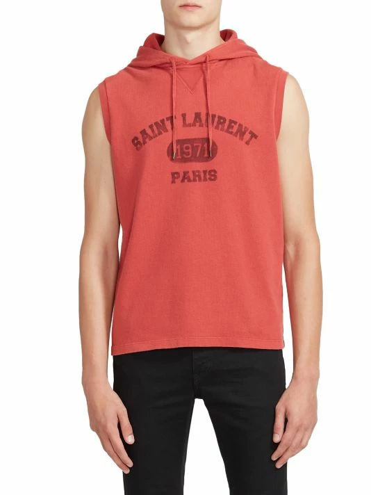 Best Sale ⌛ Saint Laurent Sans Manches Sleeveless Hoodie For Men 👏 - Image 3