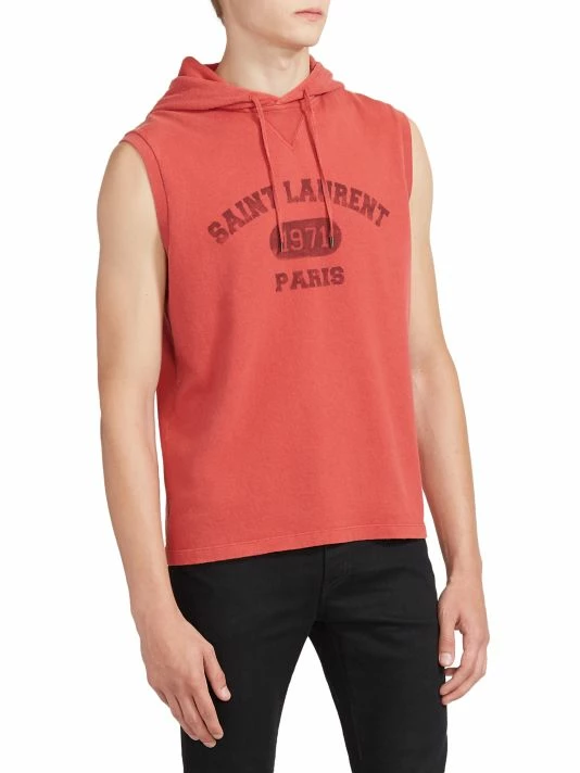 Best Sale ⌛ Saint Laurent Sans Manches Sleeveless Hoodie For Men 👏 - Image 4