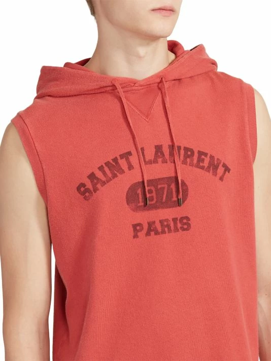 Best Sale ⌛ Saint Laurent Sans Manches Sleeveless Hoodie For Men 👏 - Image 6