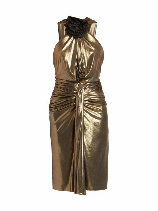 Top 10 🛒 Saint Laurent Metallic Rosette Sheath 👗 Dress 👍