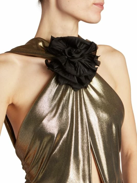 Top 10 🛒 Saint Laurent Metallic Rosette Sheath 👗 Dress 👍 - Image 7