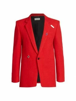 Hot Sale ✨ Saint Laurent Pinstriped Tailored Blazer For Men ✨