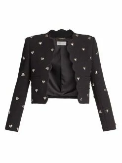 Deals 👍 Saint Laurent Heart Scalloped Jacket 🎉