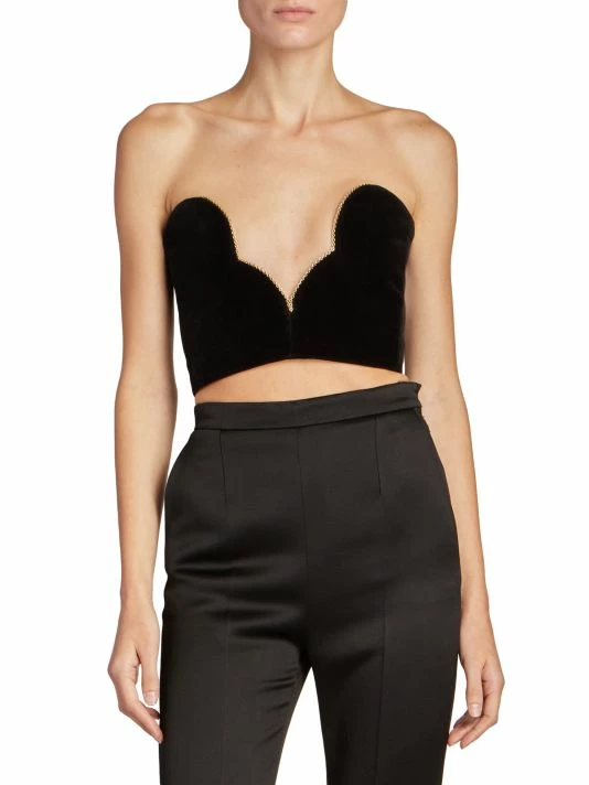 New 😍 Saint Laurent Velvet Chain Trim Crop Top 🎁 - Image 3