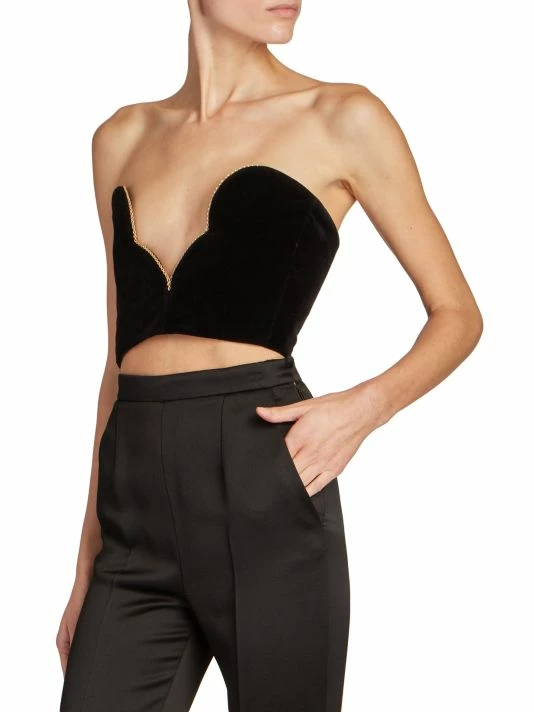 New 😍 Saint Laurent Velvet Chain Trim Crop Top 🎁 - Image 4