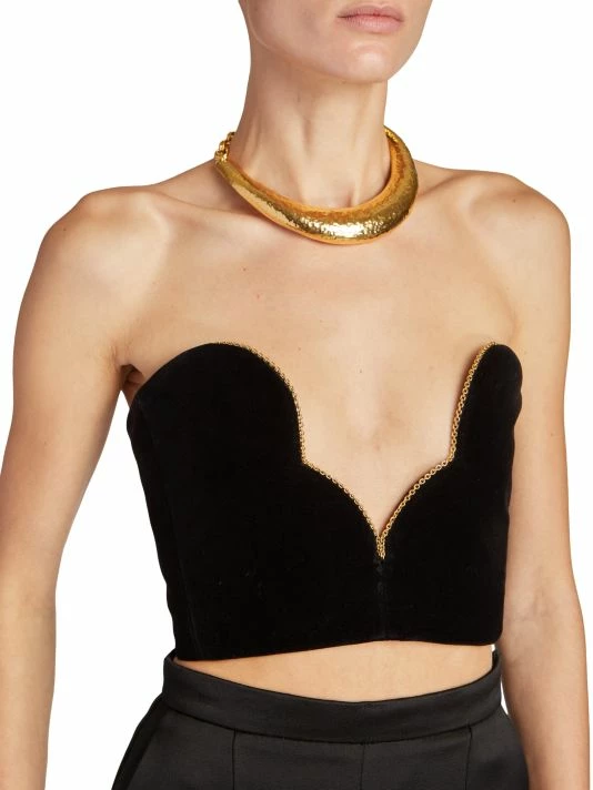 New 😍 Saint Laurent Velvet Chain Trim Crop Top 🎁 - Image 6