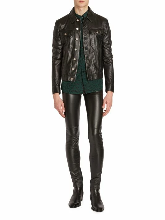 Brand new โ๏ธ Saint Laurent Classic Leather Jacket For Men โ๏ธ - Image 2
