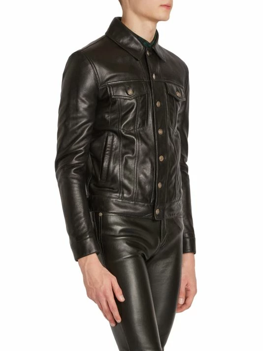 Brand new โ๏ธ Saint Laurent Classic Leather Jacket For Men โ๏ธ - Image 4