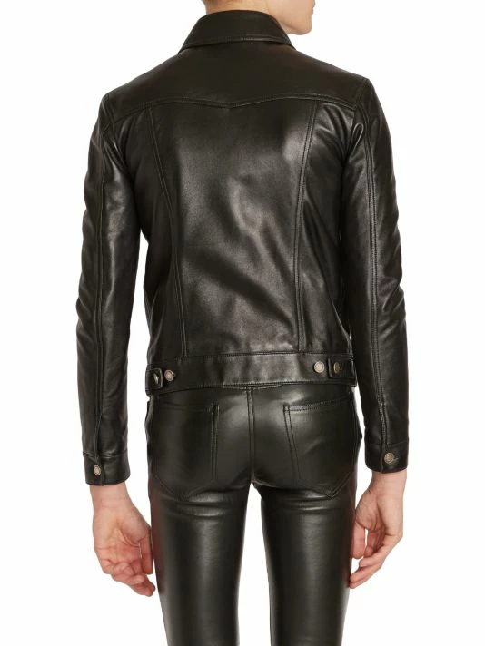 Brand new โ๏ธ Saint Laurent Classic Leather Jacket For Men โ๏ธ - Image 5