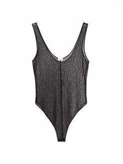 Wholesale 🛒 Saint Laurent Crystal-Embellished Logo Bodysuit 🥰