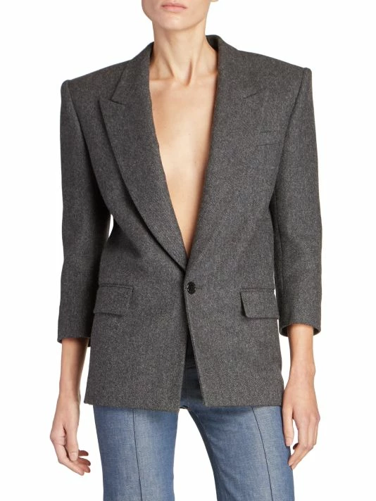 Outlet ❤️ Saint Laurent Wool Chine Blazer 😉 - Image 3