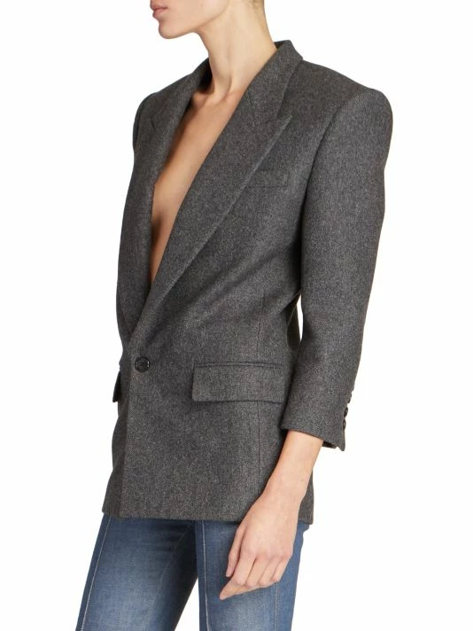 Outlet ❤️ Saint Laurent Wool Chine Blazer 😉 - Image 4