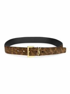 Buy 🔔 Saint Laurent Leopard-Print Suede Belt ❤️