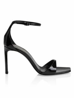 Cheapest 😀 Saint Laurent Bea Patent Leather Anke-Strap 🩴 Sandals ✨