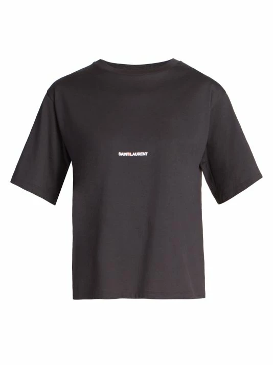 Budget 👍 Saint Laurent Logo Crewneck T-Shirt ⭐