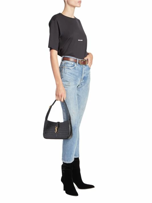 Budget 👍 Saint Laurent Logo Crewneck T-Shirt ⭐ - Image 2