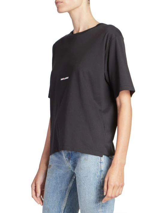 Budget 👍 Saint Laurent Logo Crewneck T-Shirt ⭐ - Image 4